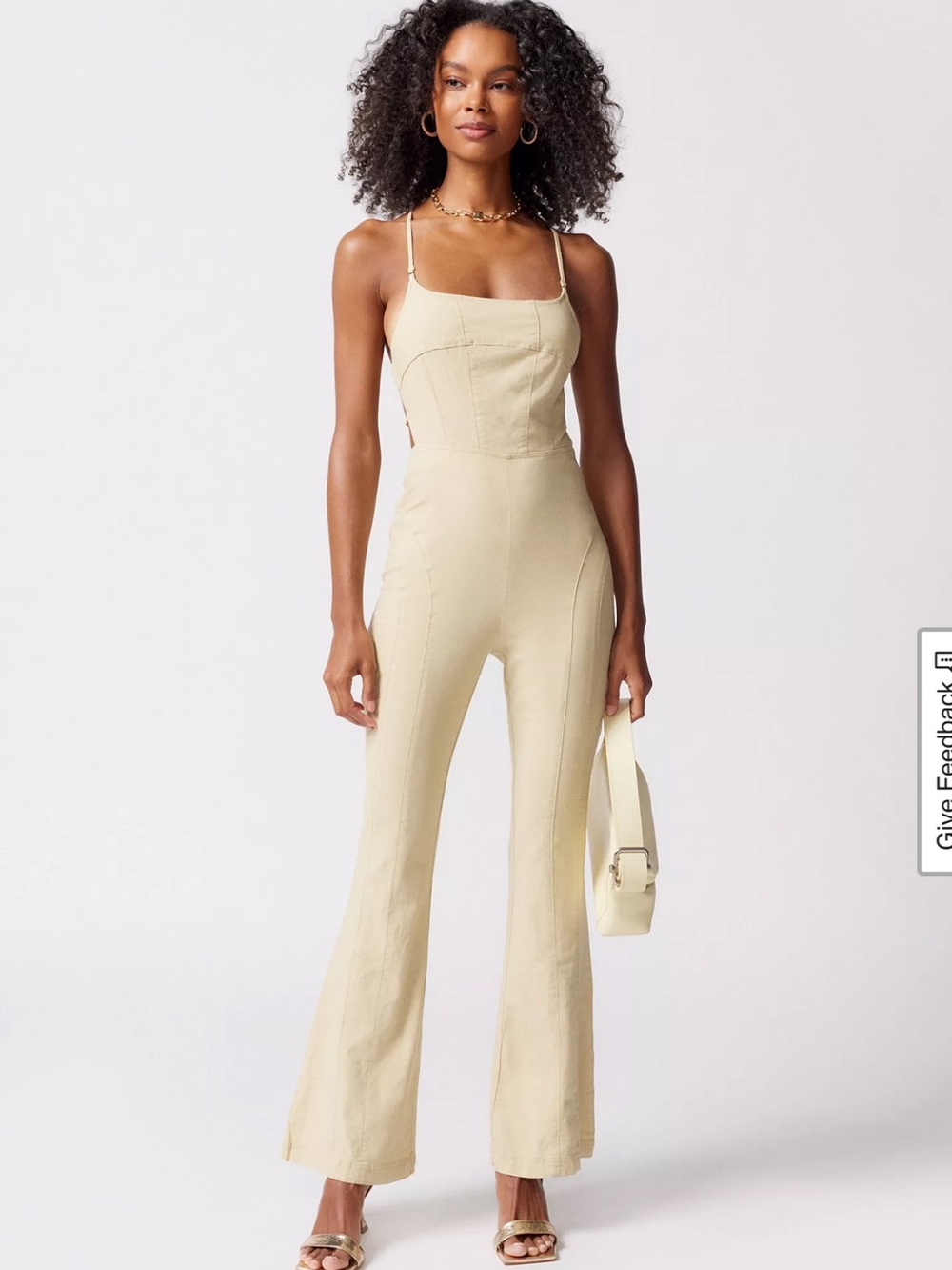 UO Chandler Linen Strappy-Back Jumpsuit